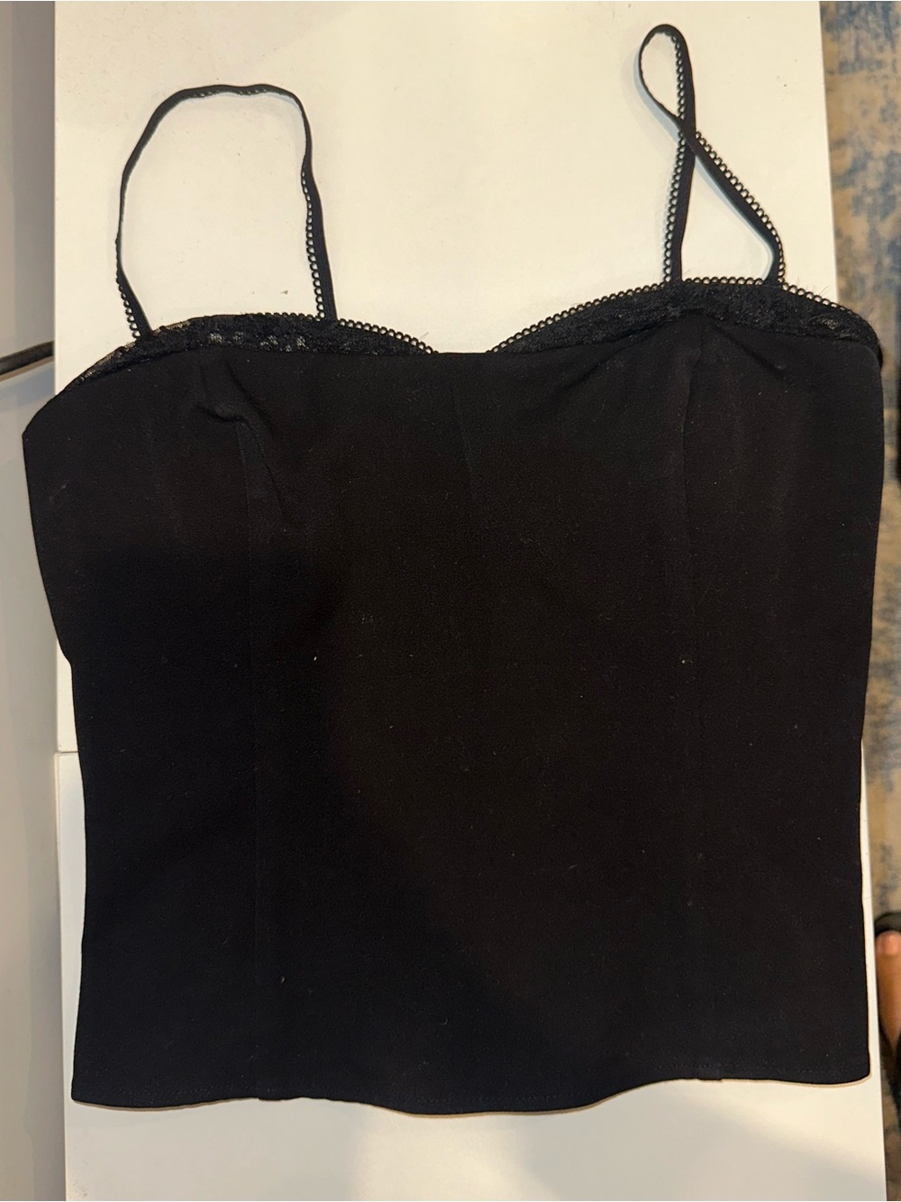 Black Lace-Trim Top - Women